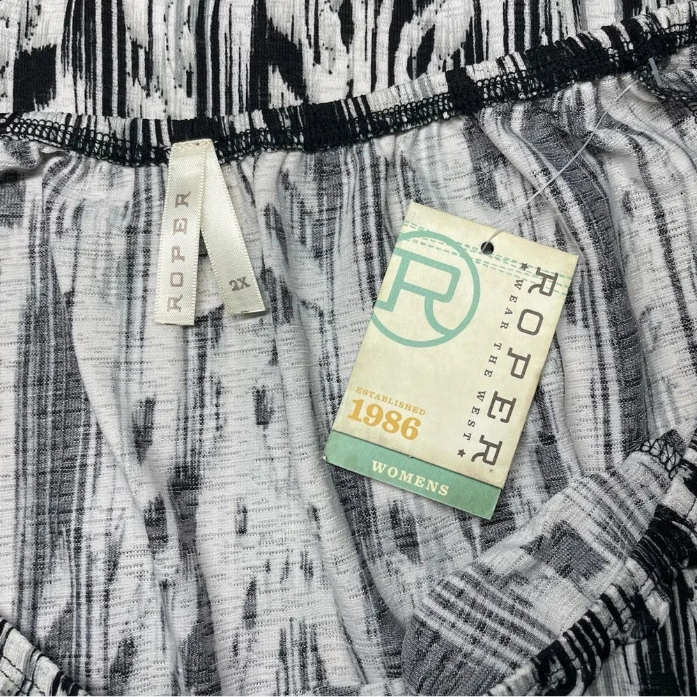 NWT Roper Western Black and White Long Bell Sleeve Boho Dress 2XL - Picture 4 of 12